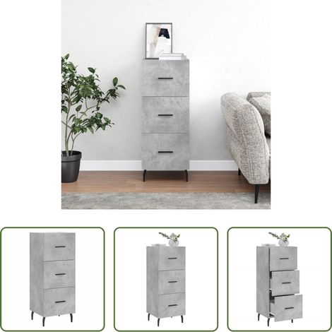 Holzwerkstoff - Sideboard Betongrau 34,5x34x90 cm Holzwerkstoff (1/5)