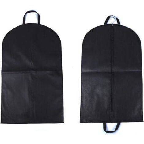 Housse à vêtements avec cintre, noire, 60 x 120 cm, 2 pièces Housse à vêtements, housse de protection pour vêtements (1/5)