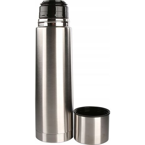 Termo de acero inoxidable para café y té, color plata, 750 ml, 1 unidad. (1/5)