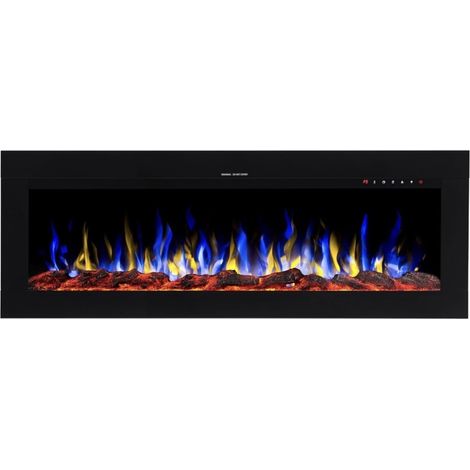 Cheminée électrique encastrable et murale Diane 165cm - 1400/1600 W (1/5)
