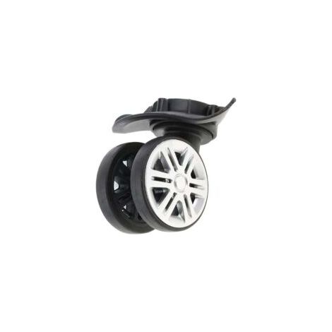 Set di 2 ruote piroettanti con doppio cuscinetto a rulli - Ruote girevoli a 360 gradi per trolley e valigie - Pezzo di ricambio - Crezuo (1/4)