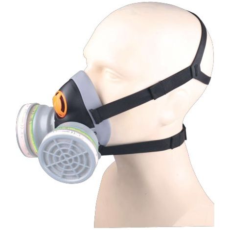 Delta Plus – Demi-masque M6400 à ventilation libre – Protection respiratoire contre particules et agents chimiques – Ajustable avec deux filtres baïonnette
