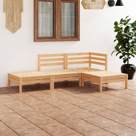 4-tlg. Garten-Lounge-Set Massivholz Kiefer vidaXL (1/5)