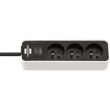 Ecolor Prise à 3 voies de, Boîte de distribution de avec interrupteur et Cable de 3.00 m (1/4)