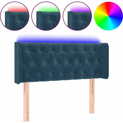 Maison Exclusive - Cabecero con LED de terciopelo azul oscuro 103 (1/5)