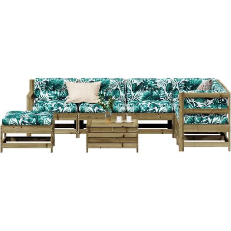 8-tlg. Garten-Lounge-Set mit Kissen Imprägniertes Kiefernholz vidaXL (1/5)
