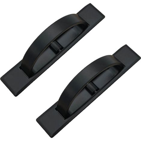 Tatami built-in door handle, hidden handle for drawer cabinet with screws, black, (1/4)