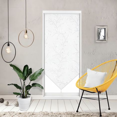 Soleil D Ocre – Voilage porte fenêtre 90x200 cm – Motif floral oriental – 100% polyester Jacquard – Finition passe tringle avec pompon