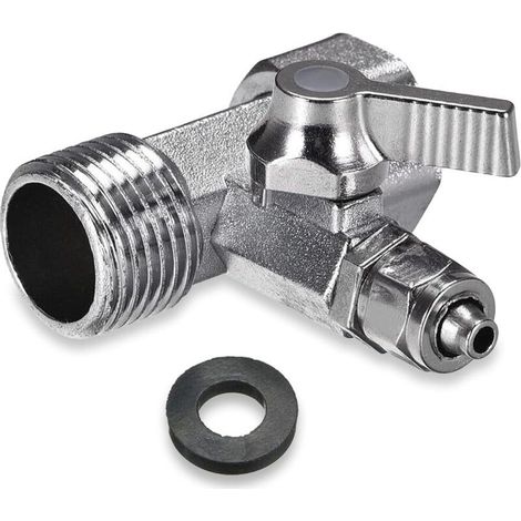 Adaptateur en T 3/8 x 3/8 x 1/4 pour robinet de jardin, raccord de tuyau d'arrosage avec tapis en caoutchouc pour double connexion. (1/4)