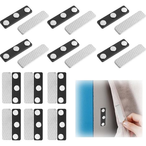 Aimants de Rideau Magnétique, 12 Paires Stores de Fenêtre Aimants pour Rideaux avec Adhésif Clips Magnétiques pour Rideaux pour Fenêtre, Stores, Maison, Bureau, Chambre à Coucher (1/5)
