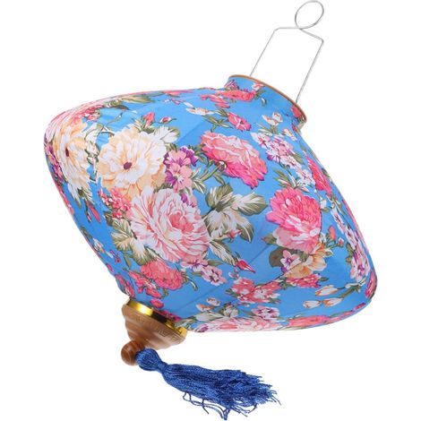 Lanterne Chinoise Suspendue Décorative Style Floral Bleu Pour Nouvel An Extérieur Balcon Fête Printemps (1/5)
