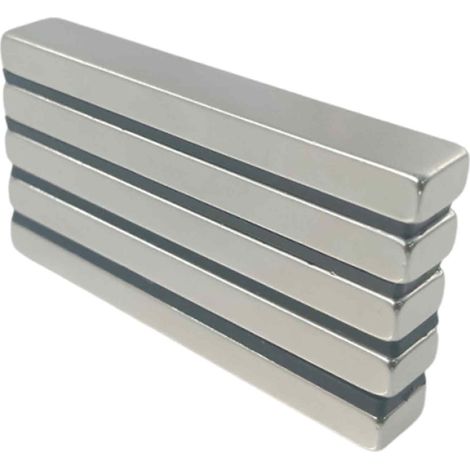 Barres magnétiques en néodyme ultra-puissantes, lot de 4, 60 x 10 x 5 mm, aimants adhésifs double face, aimants puissants pour tableau blanc, réfrigérateur, outils, garage, cuisine, mur, porte, bricol (1/5)