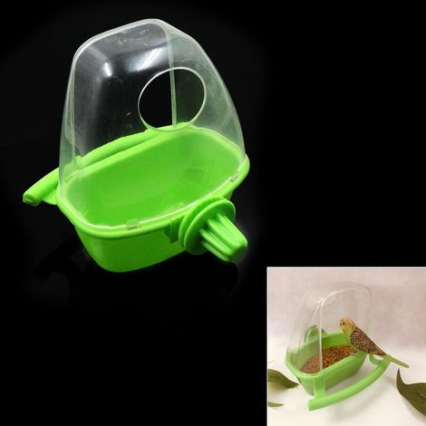 Baignoire Oiseaux Cage Mangeoire - Distributeur Automatique De Nourriture pour Oiseaux Perroquets (1/5)