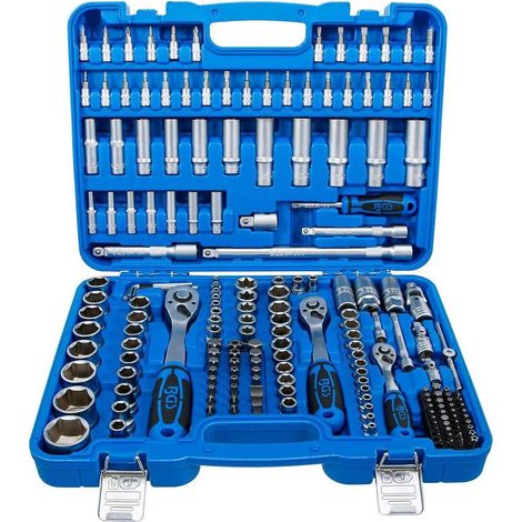 Jeu de Douilles à Six Pans - 192 pcs 6,3 mm (1/4), 10 mm (3/8), 12,5 mm (1/2) - Acier Résistant - Polyvalence et Pré - D-Work (1/5)