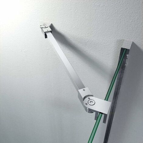 Barre de renfort pour porte de douche en acier inoxydable, 50 cm, pour panneau de verre sans cadre de 6mm à 10mm d’épaisseur, (1/4)