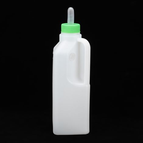 Biberon plastique 850ml pour veaux, tétine en silicone blanche, alimentation au lait ou eau, animaux de ferme (1/5)