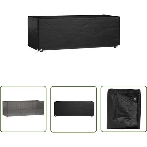 The Living Store Gartenmöbel-Abdeckung 8 Ösen 192x82x65 cm Rechteckig - Gartenmöbelschutzhülle - Rattanmöbel Abdecken - Wetterfest - UV-beständig - Gartenmöbelüberdachung (1/5)