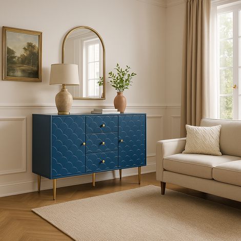 URBAN MEUBLE Commode bleu marine avec 2 portes et 3 tiroirs, pour Casiers (1/5)