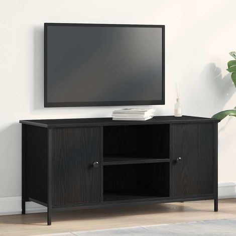 Meuble TV-Banc TV-Meuble Télé Chêne noir 100 x 40 x 50 cm Bois d'ingénierie 466806 (1/5)
