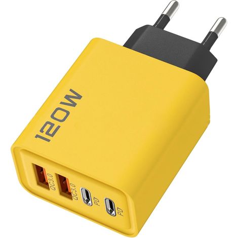 Chargeur USB-C 120 W, chargeur PD, station de charge USB-C à 4 ports, compatible avec la plupart des téléphones, tablettes, batteries externes et autres appareils USB, câbles Type-C, chargeur mural (1/5)