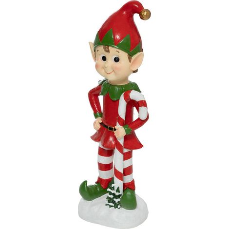 Déco Lumineuse XL Lutin Rouge et Vert 5 LED Blanc chaud H 91.5 cm - Feeric Christmas (1/3)