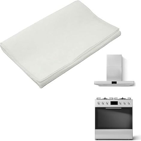 Cooker Hood Filter Universal Sponge Absorbs Odor Grease Steam Extractor Cut to Size Mat 40 x 80 cm White (1/5)