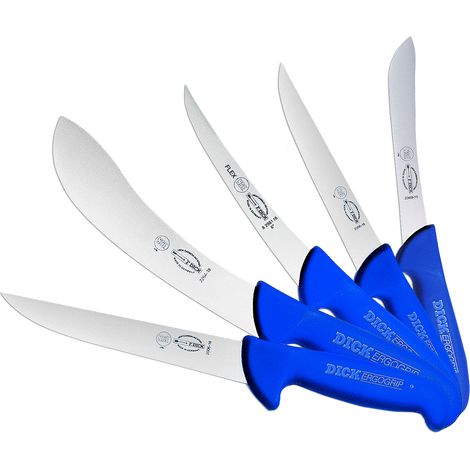 Couteau de boucher à percer, droit, 21 cm, bleu, poignée ErgoGrip (1/4)