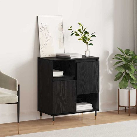 Buffet-Meuble de rangement Chêne noir 60 x 35 x 70 cm Bois d'ingénierie 467694 (1/5)