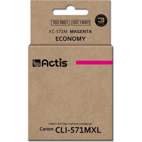 Encre Actis KC-571M (remplace Canon CLI-571M Standard 12 ml magenta)