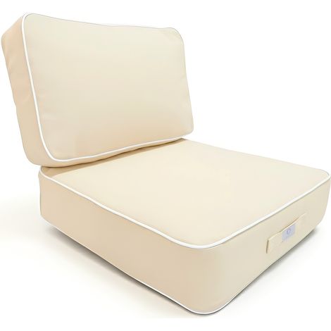 Coussins salon jardin premium déhoussable 60x60cm Jaune beurre