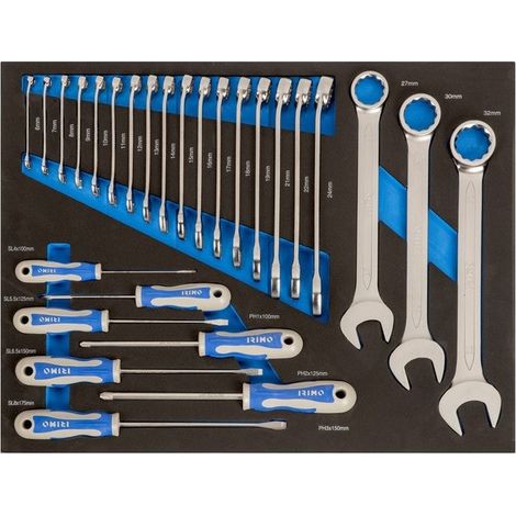 IRIMO - Module mousse 3/3 Clés mixtes et tournevis - 27 pièces