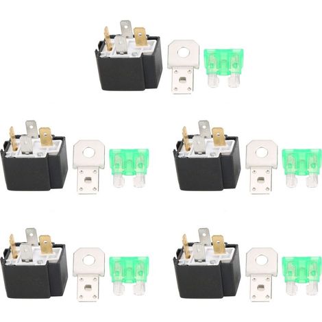 Relais clignotant de voiture 5 pièces 4 broches DC 12V 30A fusible pour véhicule antichoc étanche commande de lumière JD1912 (1/5)