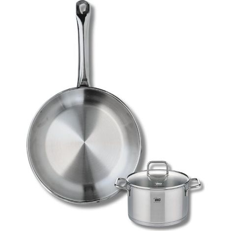 Ensemble de 1 Poêle de cuisson 24 cm et 1 faitout 12 cm Elo Profi Citrin (1/5)
