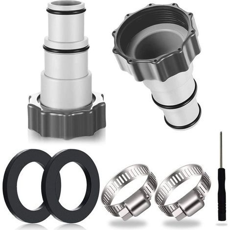 2PCS Adaptateur Tuyau Piscine, Adaptateur Piscine, Adaptateur pour Piscine, Adaptateur Tuyau Piscine, Adaptateur Tuyau pour Pompe, Raccord pour Tuyau Piscine Ø 32 et 38 mm (1/4)