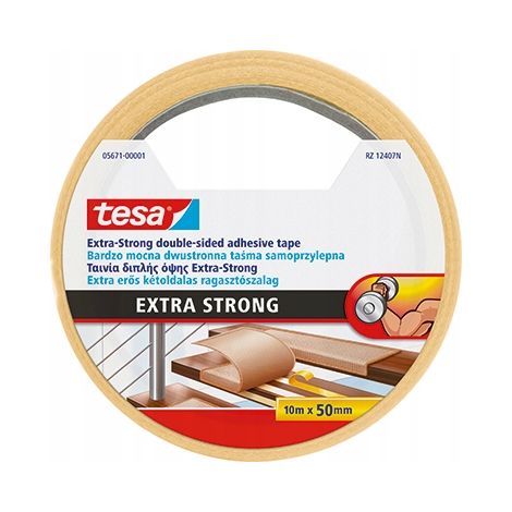 TESA EXTRA STARK Antirutsch-Teppichband für die Unterteppichverlegung 10 m x 50 mm