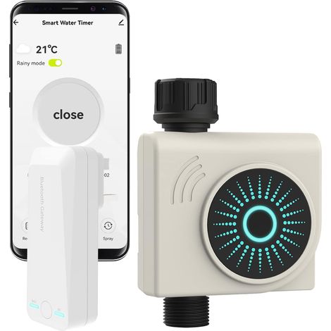 Minuterie d'arrosage Bluetooth WIFI, minuterie d'arrosage intelligente de jardin, minuterie d'arrosage de tuyau avec hub WIFI