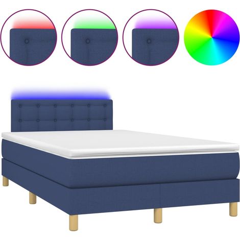 Maison Exclusive - Boxspringbett mit Matratze & LED Blau 120x200
