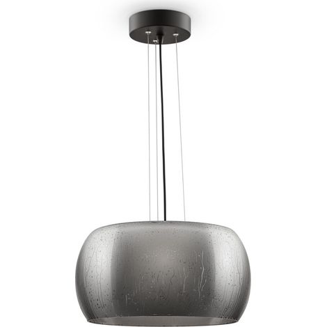Suspension LED 13W Maytoni Solen verre pluie noir 40cm (1/4)