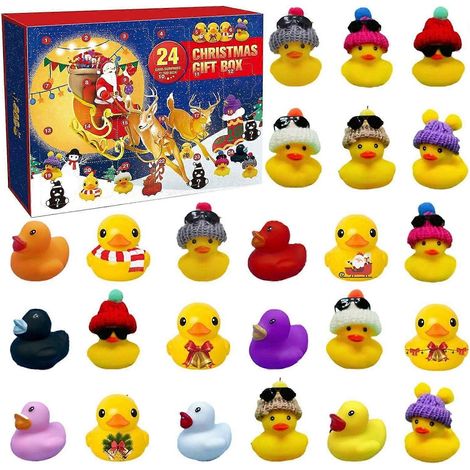 Calendrier de l'Avent Canards en Caoutchouc 2023, Mini Calendrier de l'Avent Canards en Caoutchouc de Noël, Calendrier de l'Avent 2023 (1/5)