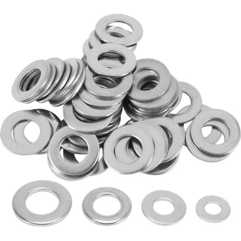 Rondelles métriques mixtes 200 pièces M3 M4 M5 M6 forme A inox plates épaisses (1/2)