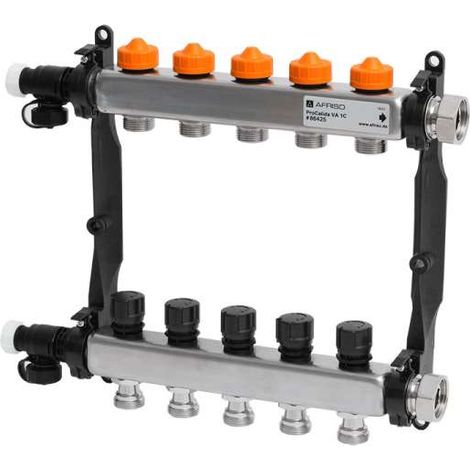 Afriso Edelstahl-Heizkreisverteiler ProCalida® VA 1C Vario-DP 5 Heizkreise 86425