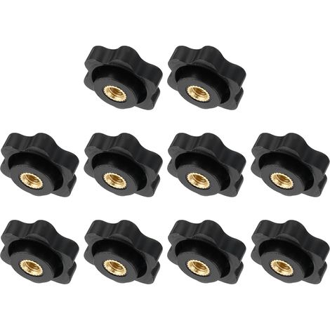 15Pcs Bouton Étoile M6 à Filetage Moleté en Plastique à Visser (1/5)