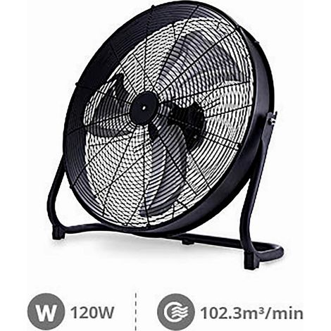 Ventilador metálico de suelo Saruna Ø55cm 120W Negro