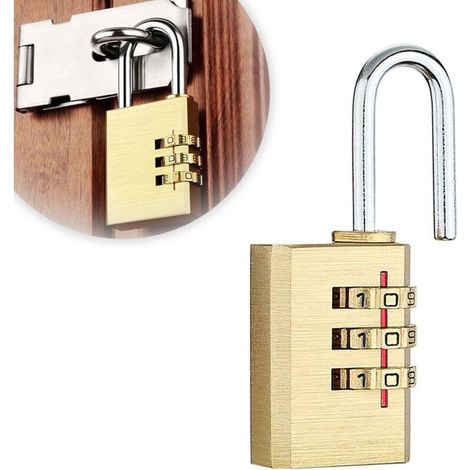Combination Lock, 3 Digit Lock, Digital Code, Digital Padlock, Security Combination Lock for Gates, Garden Fences, Lockers, Toolboxes, Suitcases Yellow