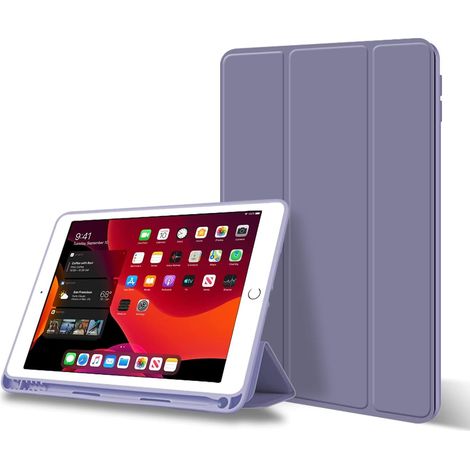 Coque pour iPad 10.2 Pouces - Compatible avec iPad 9e Génération (2021) iPad 8e Génération (2020) iPad 7e Génération (2019) - Avec Support Stylet et Fonction Veille/Réveil Automatique - Violet - 1 Piè (1/5)