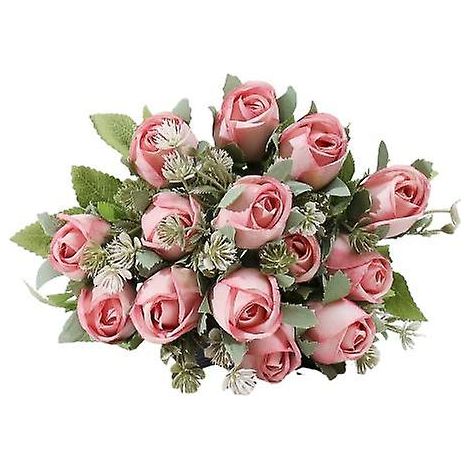 Bouquet de roses artificielles exquis, réaliste, facile d'entretien, ne se décolore pas, décoration polyvalente, branches de fleurs en plastiquerose (1/5)
