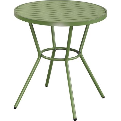 Round Bistro Garden Table - Plastic - L70 X W70 X H75 cm - Moss Green - Flat Packed