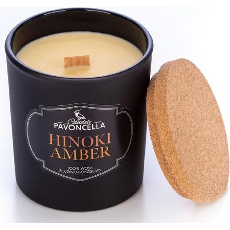 Vela de soja negra Hinoki Amber 135g