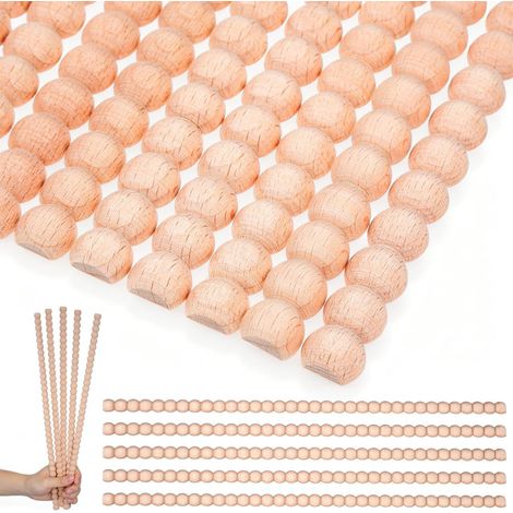 12 Pieces 12 Unfinished Half Round Wooden Decorative Chopsticks 1.4 cm Wood Bead Moulding for Walls, Doors, Windows and Cupboards, DIY and Decoration (1/5)