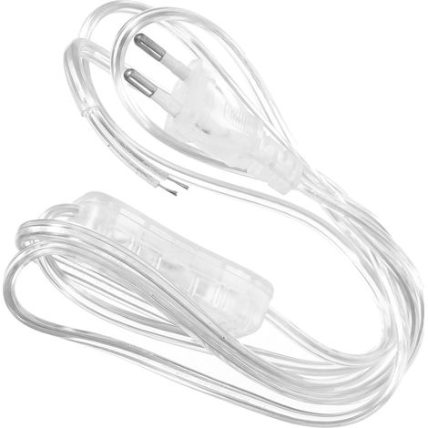 Câble d'alimentation Transparent 1,8m pour Lampe Interrupteur Intégré (1/5)